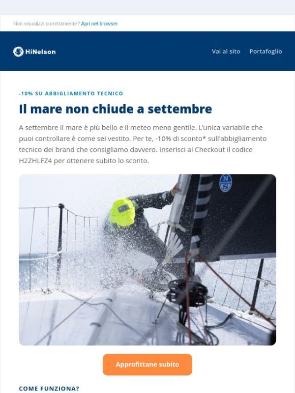🤩 -10% su abbigliamento tecnico HH, Musto e Slam