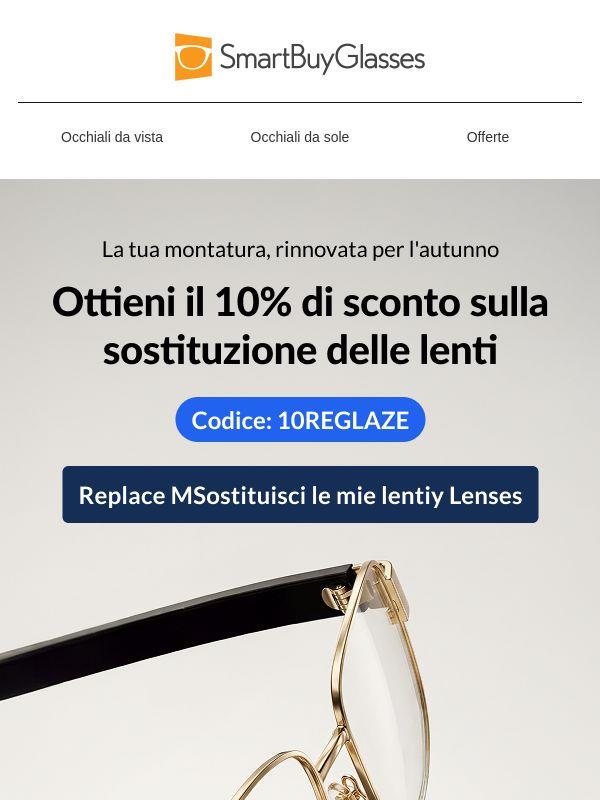 10% di sconto su riverniciatura: nuove lenti, stessa montatura