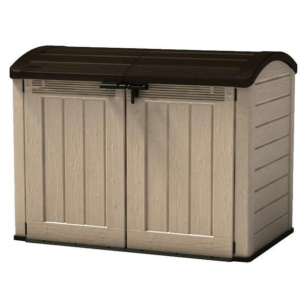 Porta attrezzi da giardino in resina effetto legno STORE IT OUT DARWIN -  1150 litri