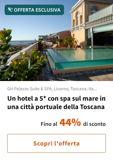 Un hotel a 5* con spa sul mare in una città portuale della Toscana