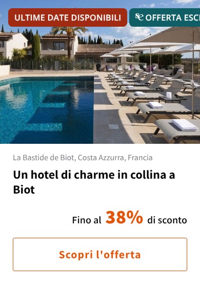 Un hotel di charme in collina a Biot