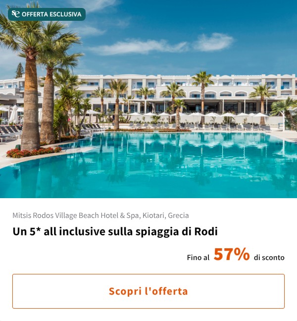 Un 5* all inclusive sulla spiaggia di Rodi