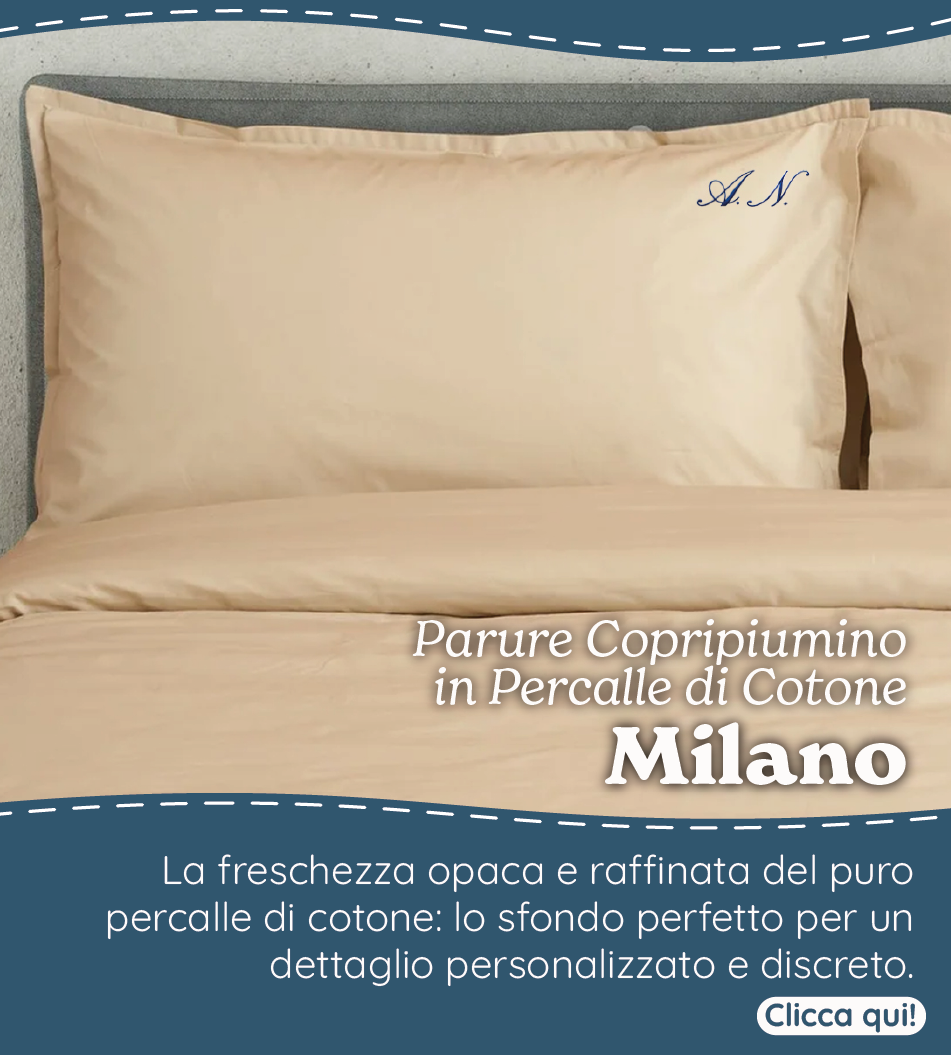 Parure Copripiumino in Percalle di Cotone 200TC Tinta Unita - Milano