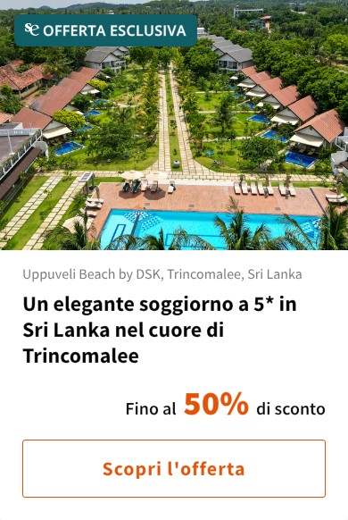 Un elegante soggiorno a 5* in Sri Lanka nel cuore di Trincomalee