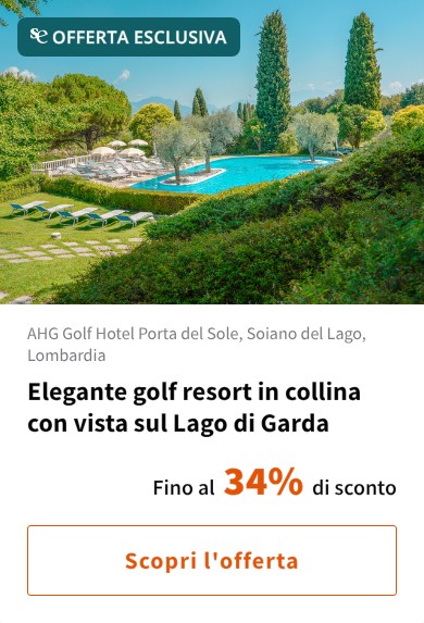 Elegante golf resort in collina con vista sul Lago di Garda