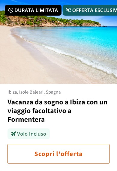 Vacanza da sogno a Ibiza con un viaggio facoltativo a Formentera
