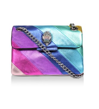 Mini borsa a tracolla Kensington in camoscio multicolore