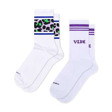 Confezione da 2 calzini da ginnastica Leo Stripe