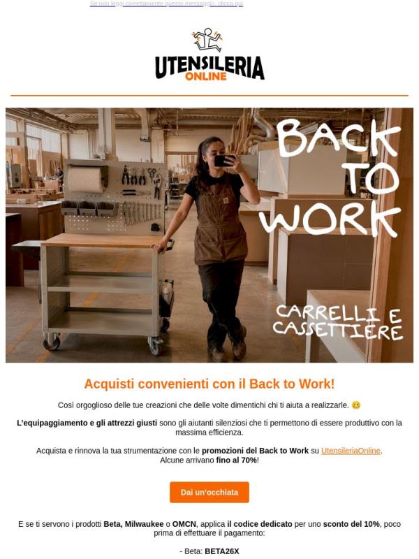 Acquisti convenienti con il Back to Work!