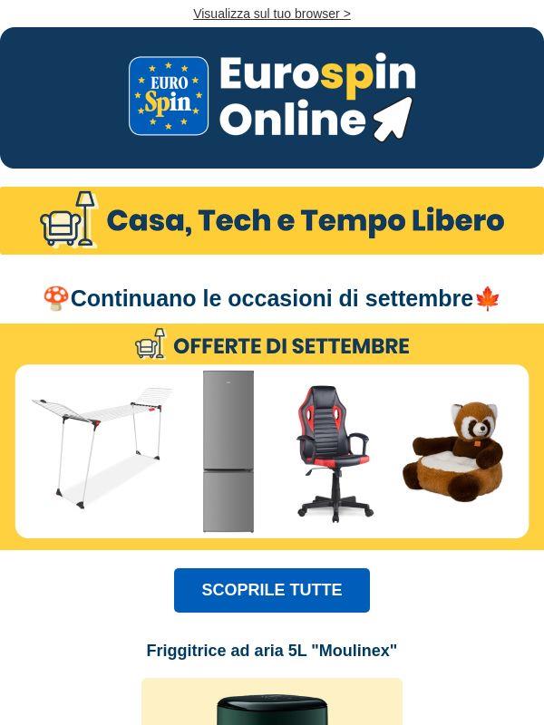 🍟Friggitrice Moulinex 5L a 49,99€,🪴Serra doppia con 3 ripiani a 34,99€,👗Stiratrice verticale a 19,99€...