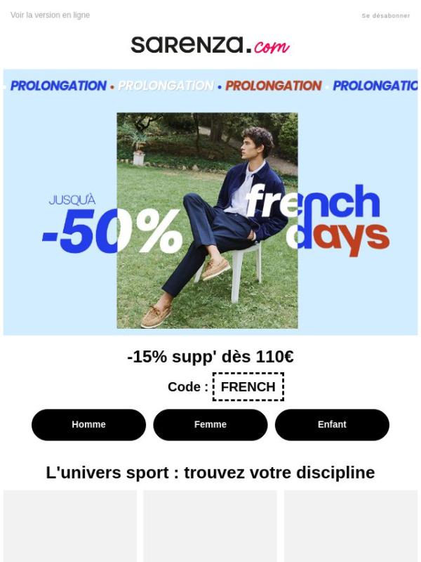 Sport : shoppez vos favorisen French Days