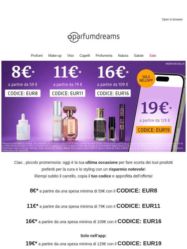 Fino a 19€* di sconto: solo per oggi! ⏰