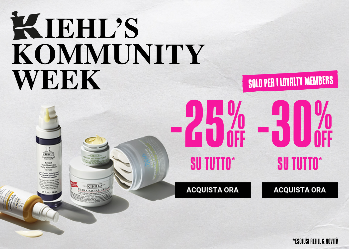 Kommunity Week: -25% su tutto e -30% per i loyalty esclusi refill e novit&agrave;