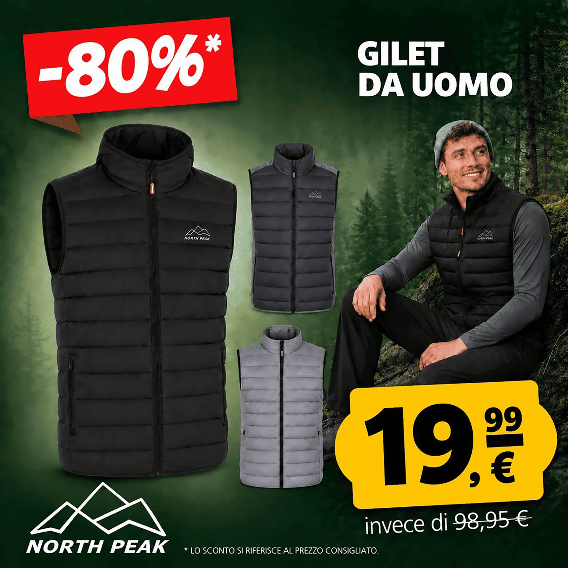 north peak trail gilet uomo smanicato outdoor