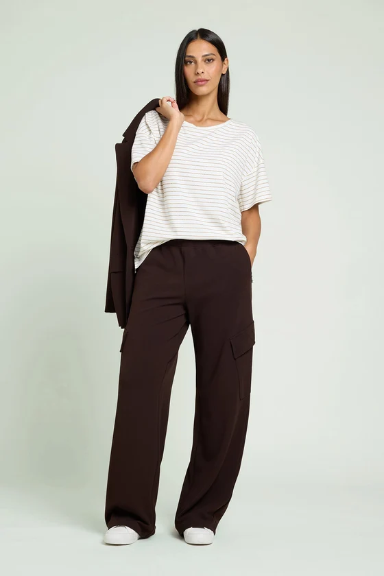 PANTALONI CARGO IN SCUBA TWILL