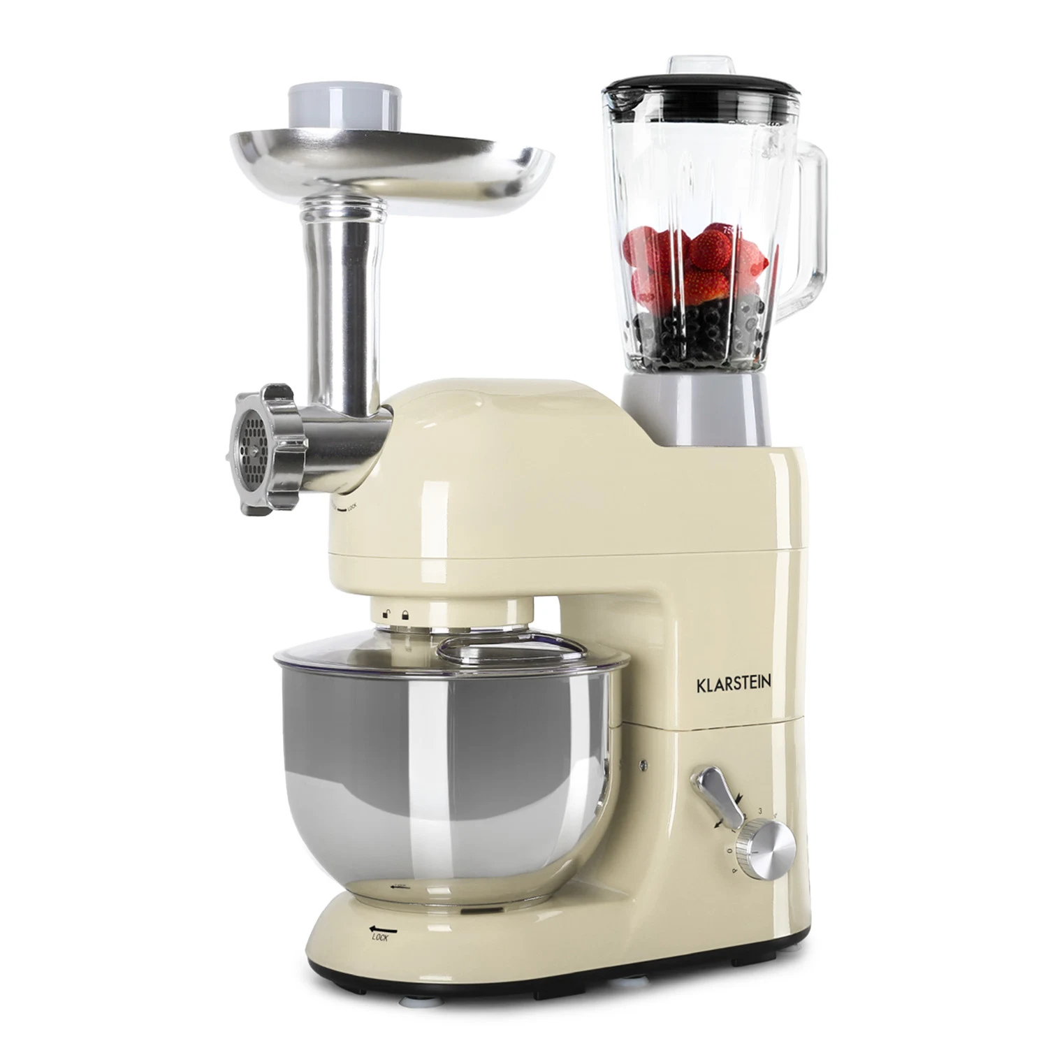 Lucia robot da cucina 3 in 1, 1800 W / 2,7 PS 5 litri in acciaio inossidabile senza BPA