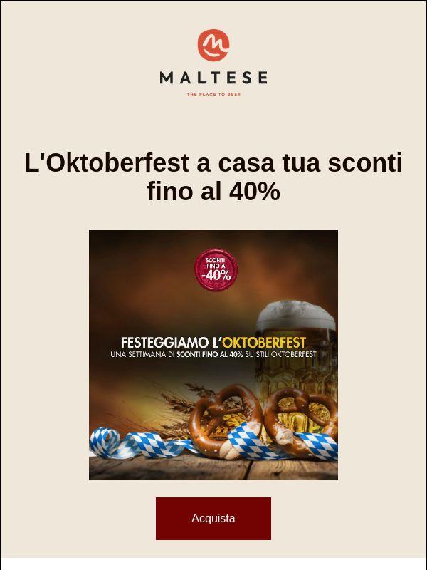 Domani apre l'Oktoberfest. Prosit — fino al 40% di sconto. 🍺