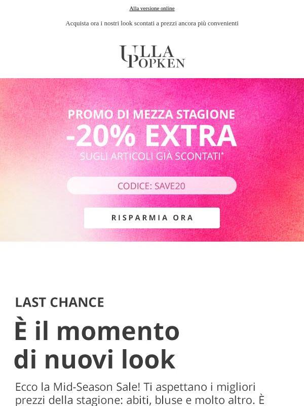 Promo Top 🎁 -20% extra sugli stili LAST CHANCE
