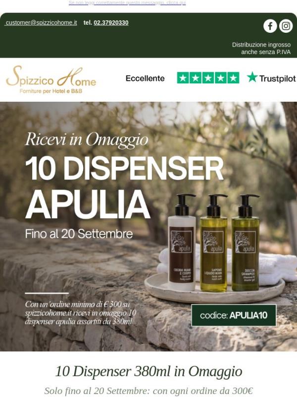 🎁 In Omaggio questo weekend 10 Dispenser Apulia 🍃 Scopri la Promo 👈