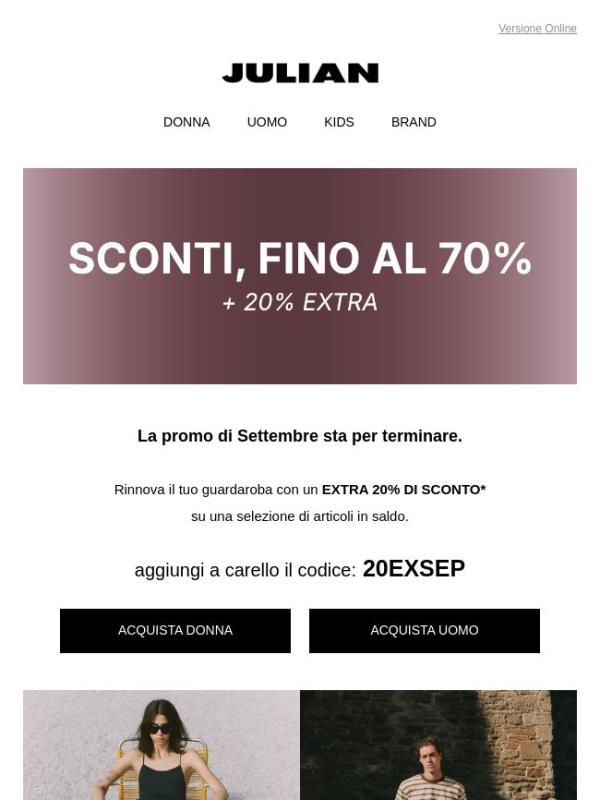 LAST CALL | EXTRA 20% sui saldi
