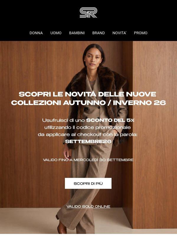New season: -5% di sconto