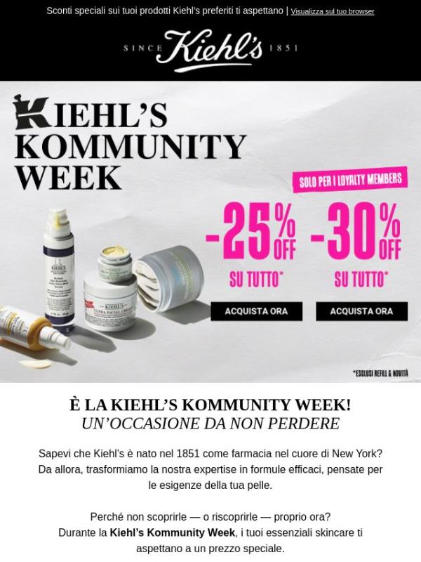 Celebriamo insieme la Kiehl’s Kommunity Week