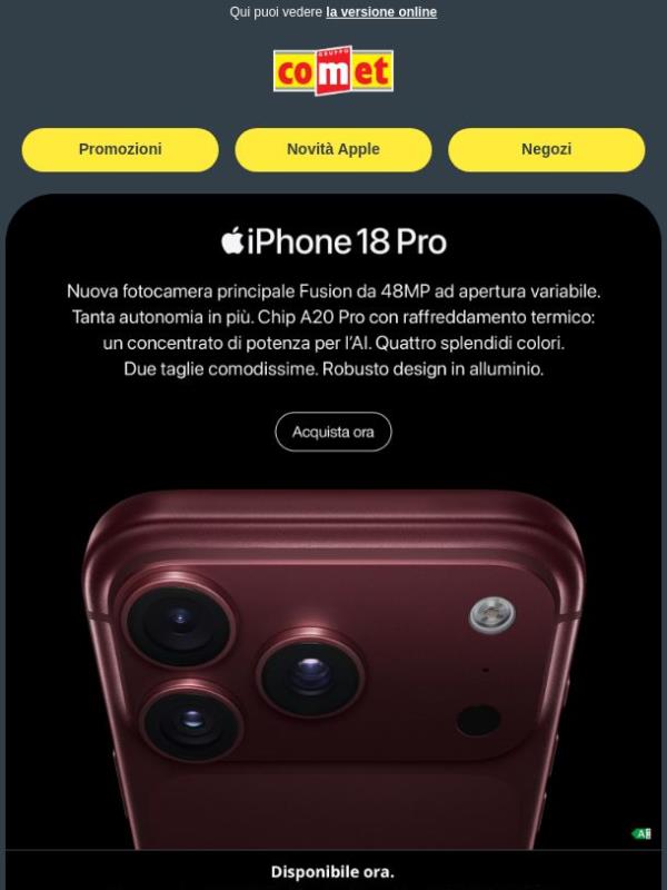 ✨ iPhone 18 Pro è qui