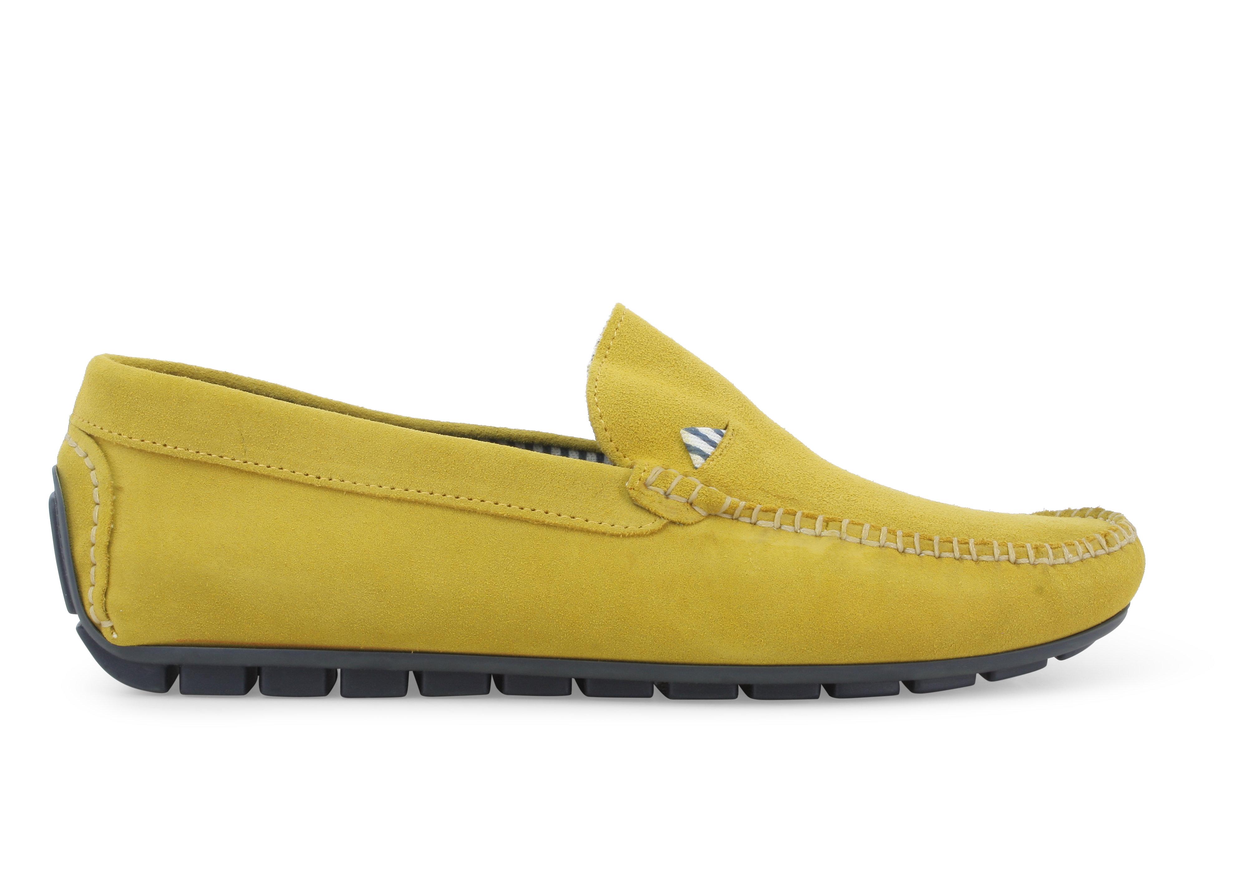 Mocassino car shoe in camoscio giallo ocra u16017q