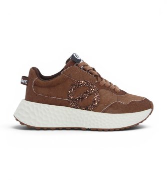 Sneakers in Pelle Carter Jogger Glitter marrone