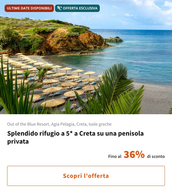 Splendido rifugio a 5* a Creta su una penisola privata