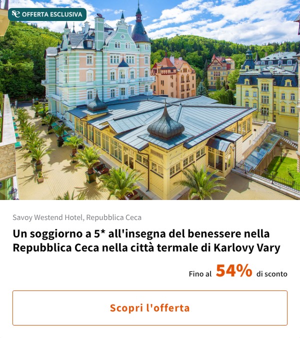 Un soggiorno a 5* all'insegna del benessere nella Repubblica Ceca nella città termale di Karlovy Vary