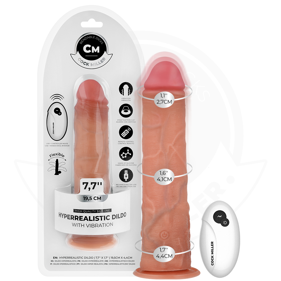Dildo Realistico Vibrante con Ventosa Cock Miller — 19,5 cm