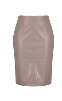 Gonna a matita elegante in similpelle con cuciture decorative