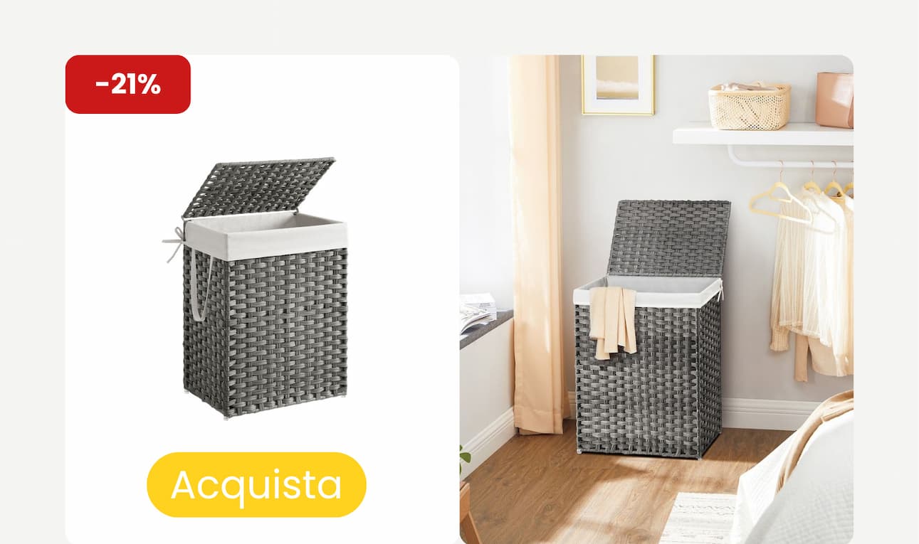 Porta Biancheria Intrecciato Grigio