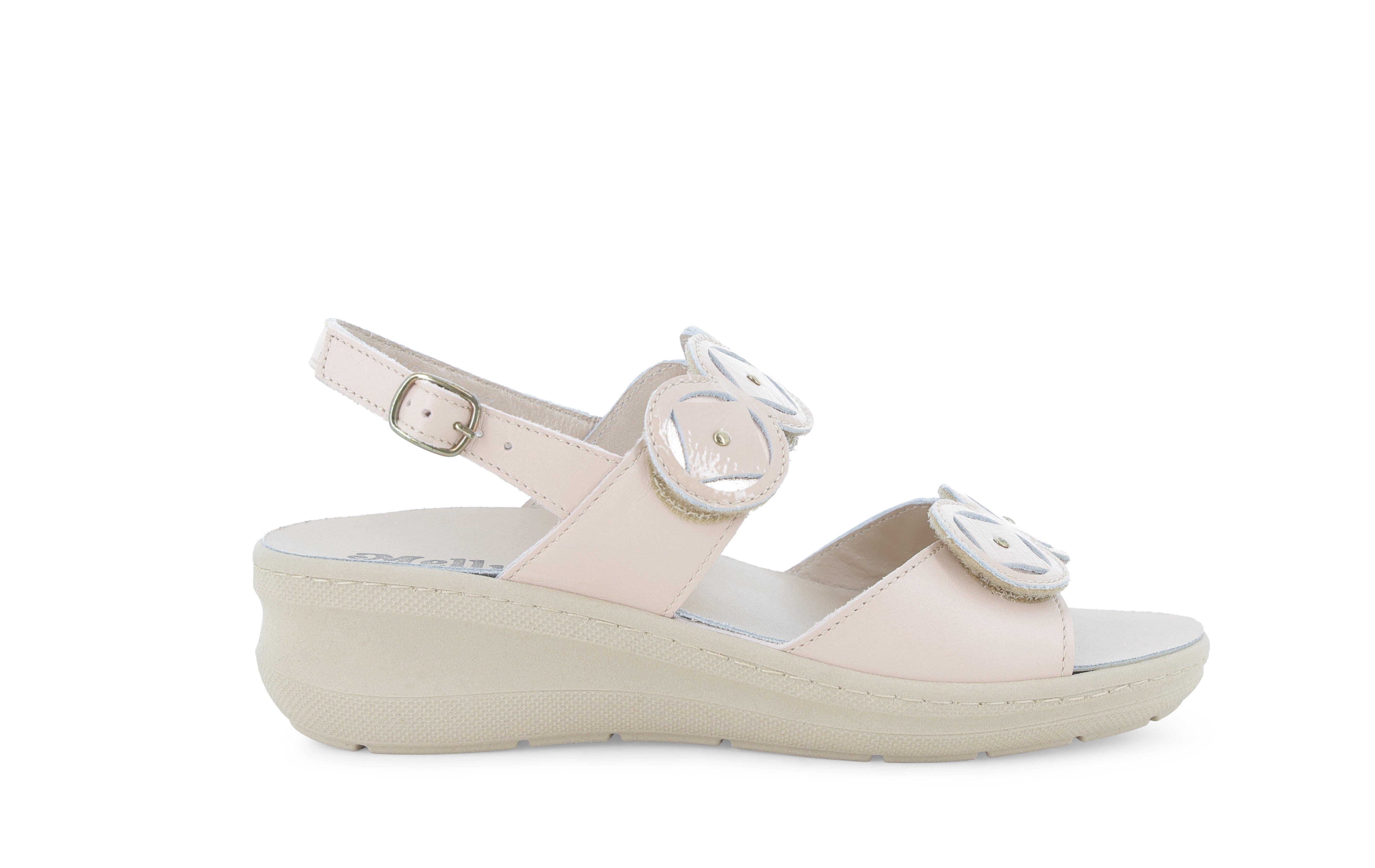 Sandalo donna anatomico in similpelle beige k95228q