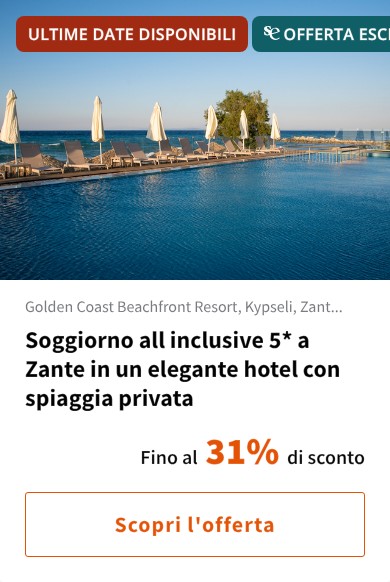 Soggiorno all inclusive 5* a Zante in un elegante hotel con spiaggia privata