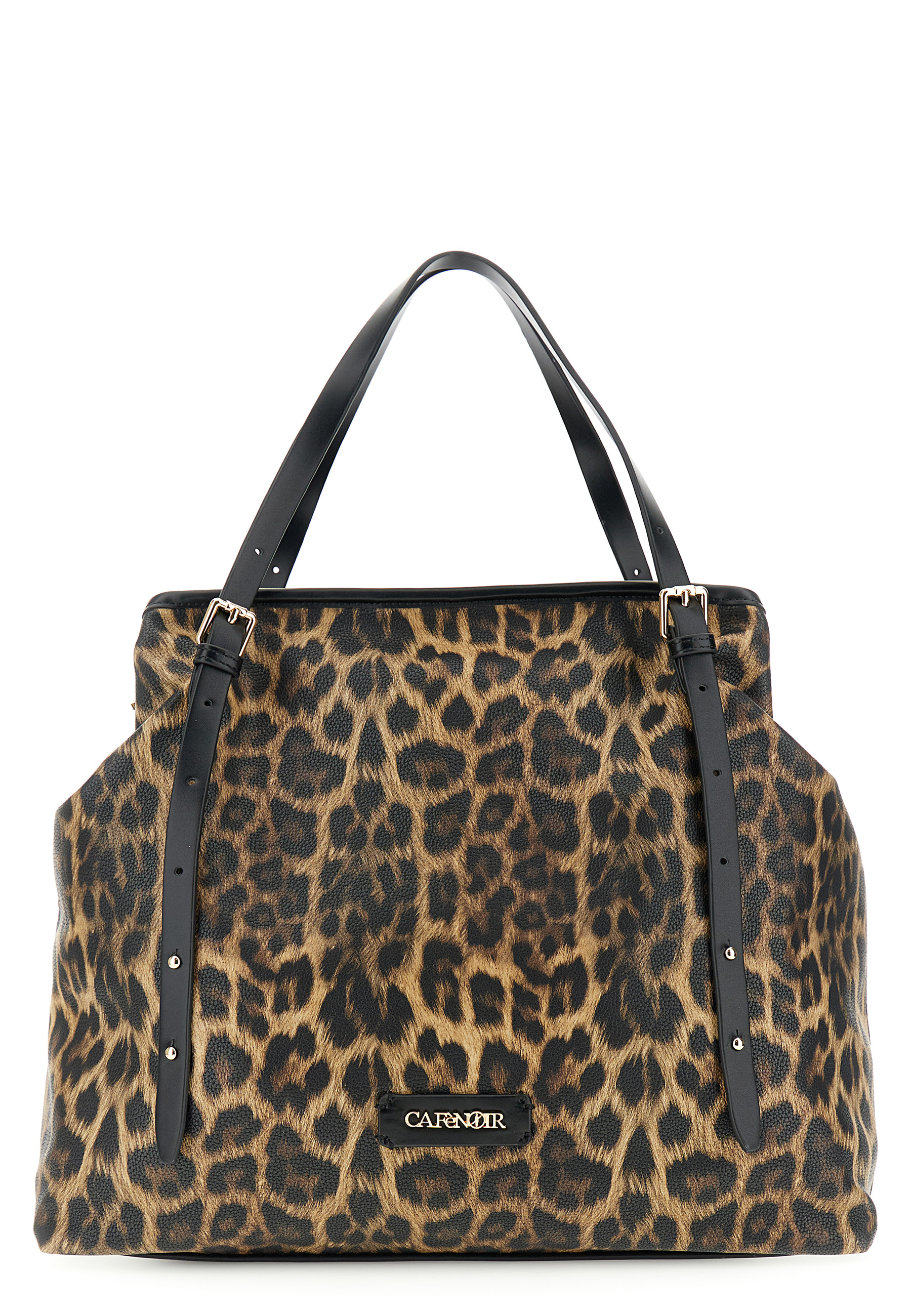Image of morbida tote grande stampa leopardo con tracolle sottili effetto pelle leopard