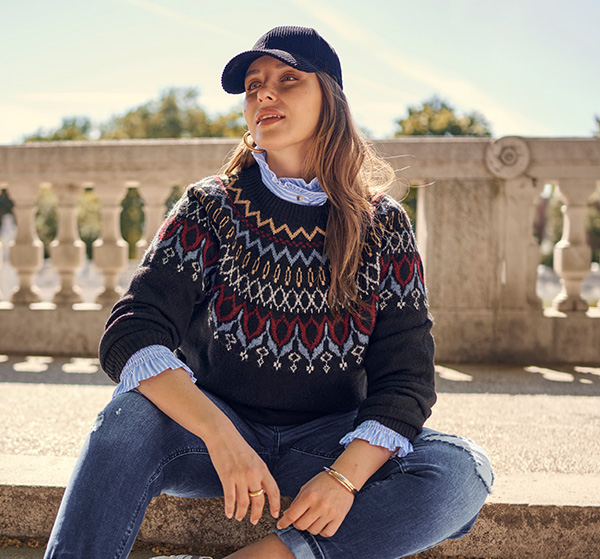 Maglione norvegese con scollo rotondo, classico senza tempo