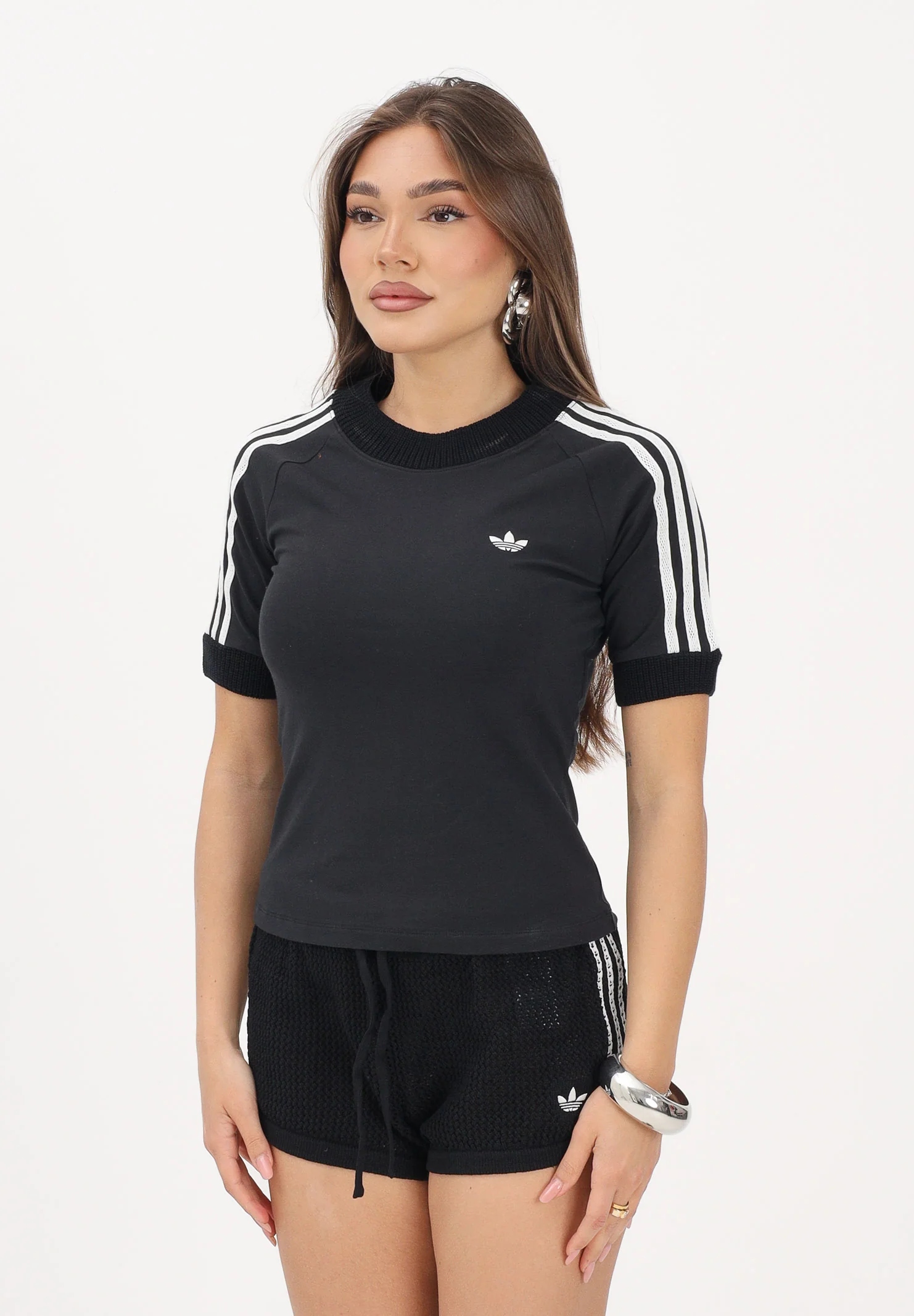 Image of ADIDAS ORIGINALS T-shirt a manica corta Cali nera da donna