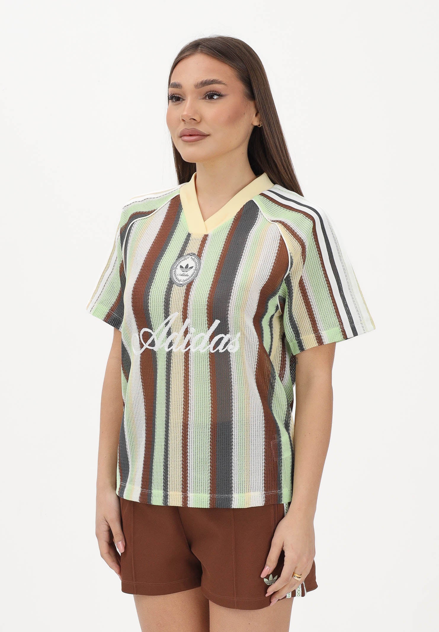 Image of ADIDAS ORIGINALS T-shirt a manica corta SUMMER GLOW KNITTED OVERSIZED multicolore da donna