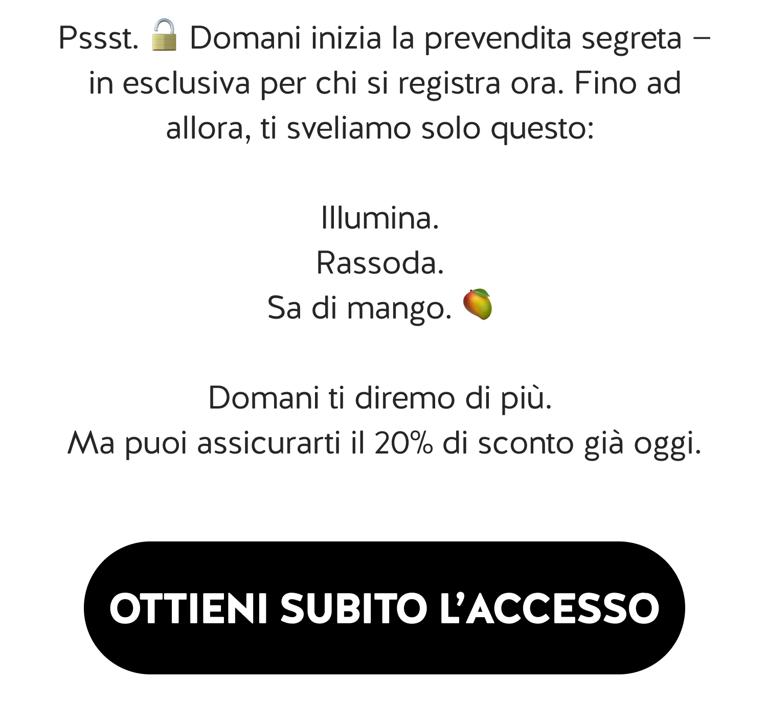 SOLO PER POCO TEMPO