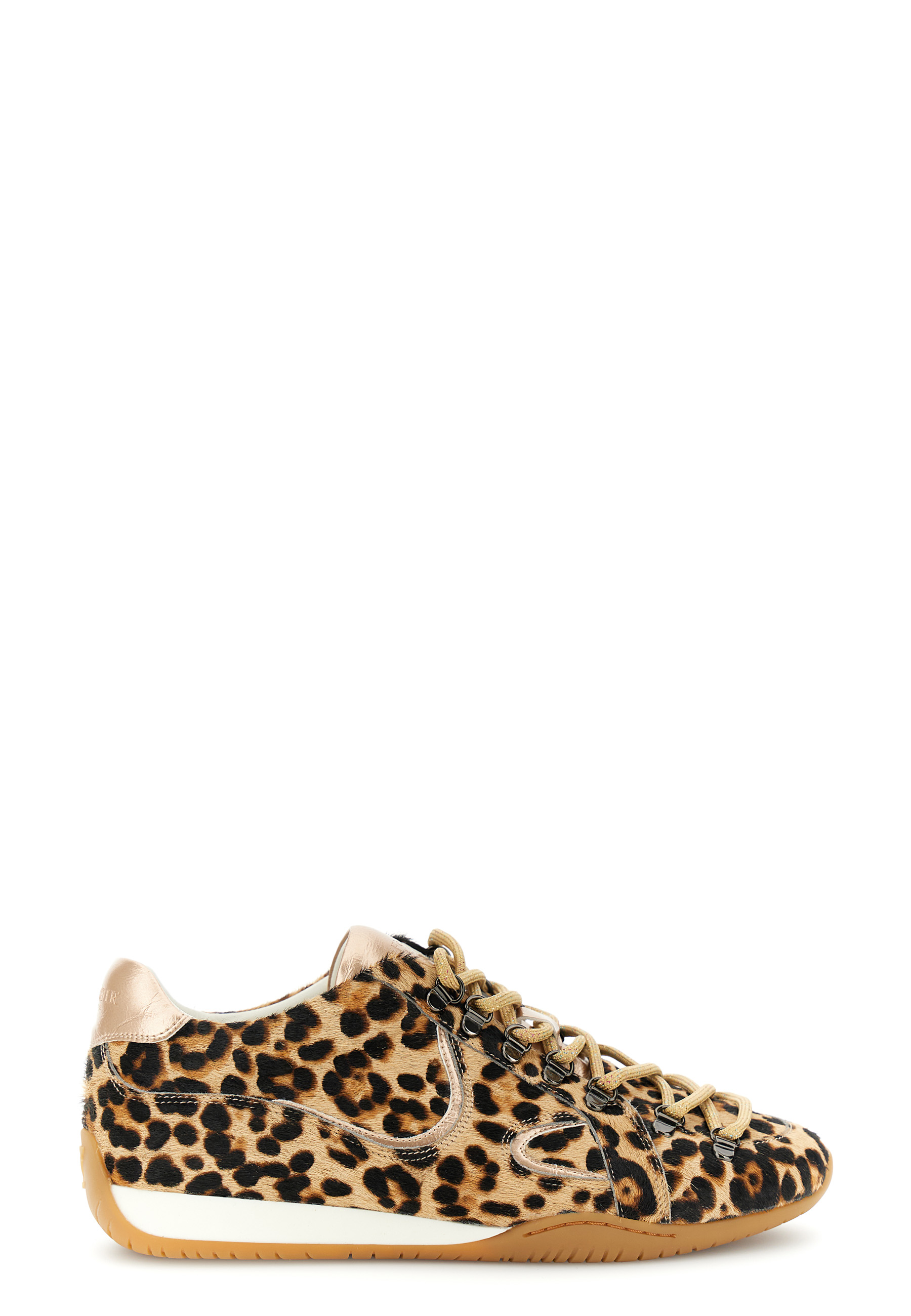 Image of sneakers in pelle effetto cavallino leopardato maculato beige