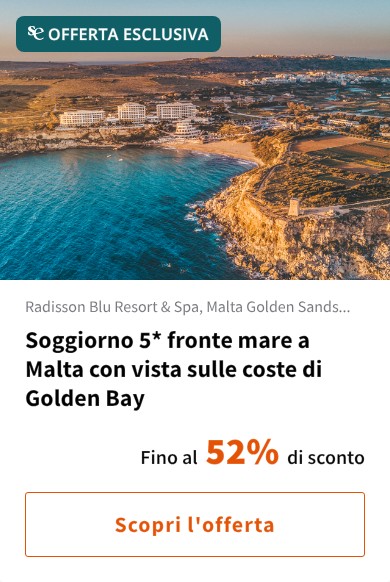 Soggiorno 5* fronte mare a Malta con vista sulle coste di Golden Bay