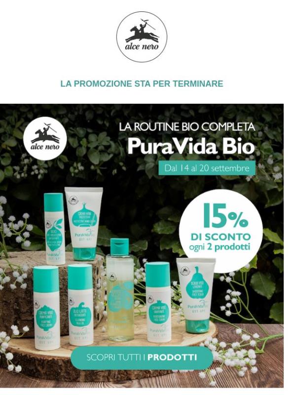 Ultime ore per il -15% sulla tua routine biologica