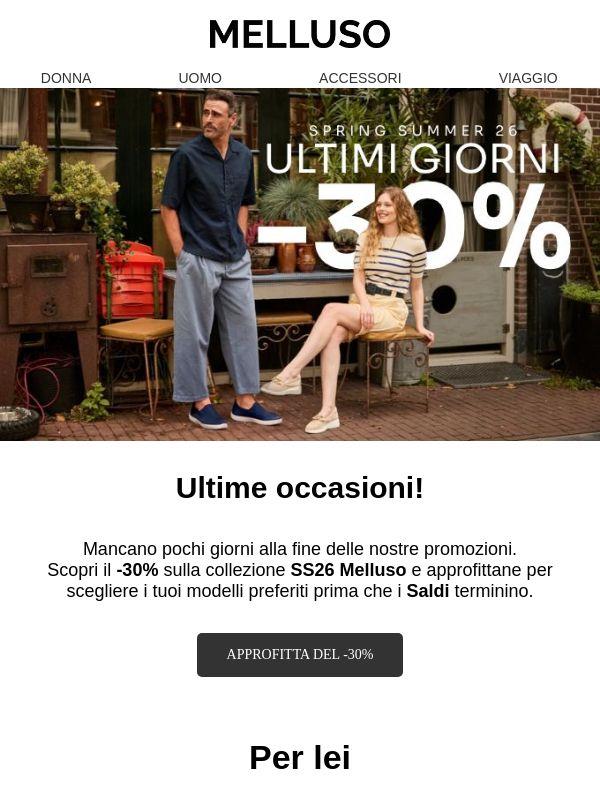 Ultimi giorni di Saldi: -30% sulla SS26😱