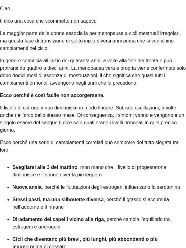 7 cambiamenti che potrebbero indicare l’inizio della perimenopausa
