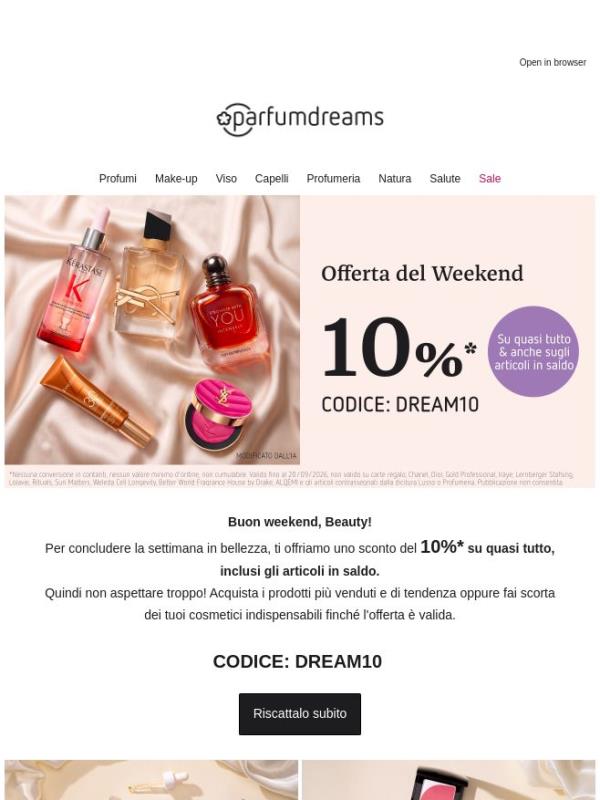 Ci pensiamo noi: -10%* per il tuo weekend di bellezza 💅