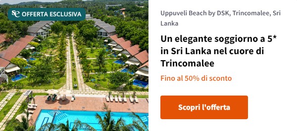 Un elegante soggiorno a 5* in Sri Lanka nel cuore di Trincomalee