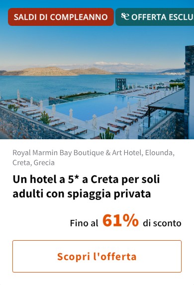 Un hotel a 5* a Creta per soli adulti con spiaggia privata