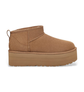 Stivaletti W Classic Ultra Mini Platform in pelle marrone 